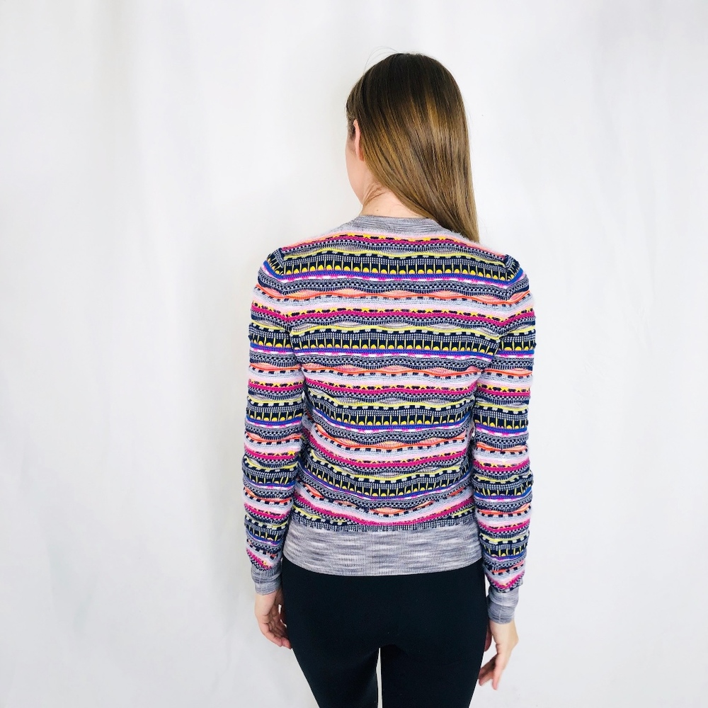 Carven Knit Multi Color Sweater Unique EUC S - Picture 4 of 8